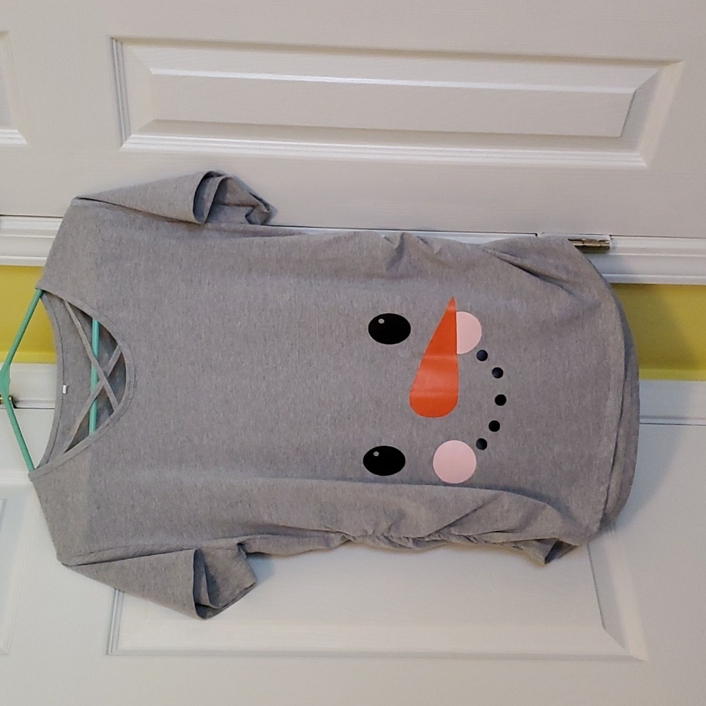 Maternity snowman tee shirt. Grey sz. XL